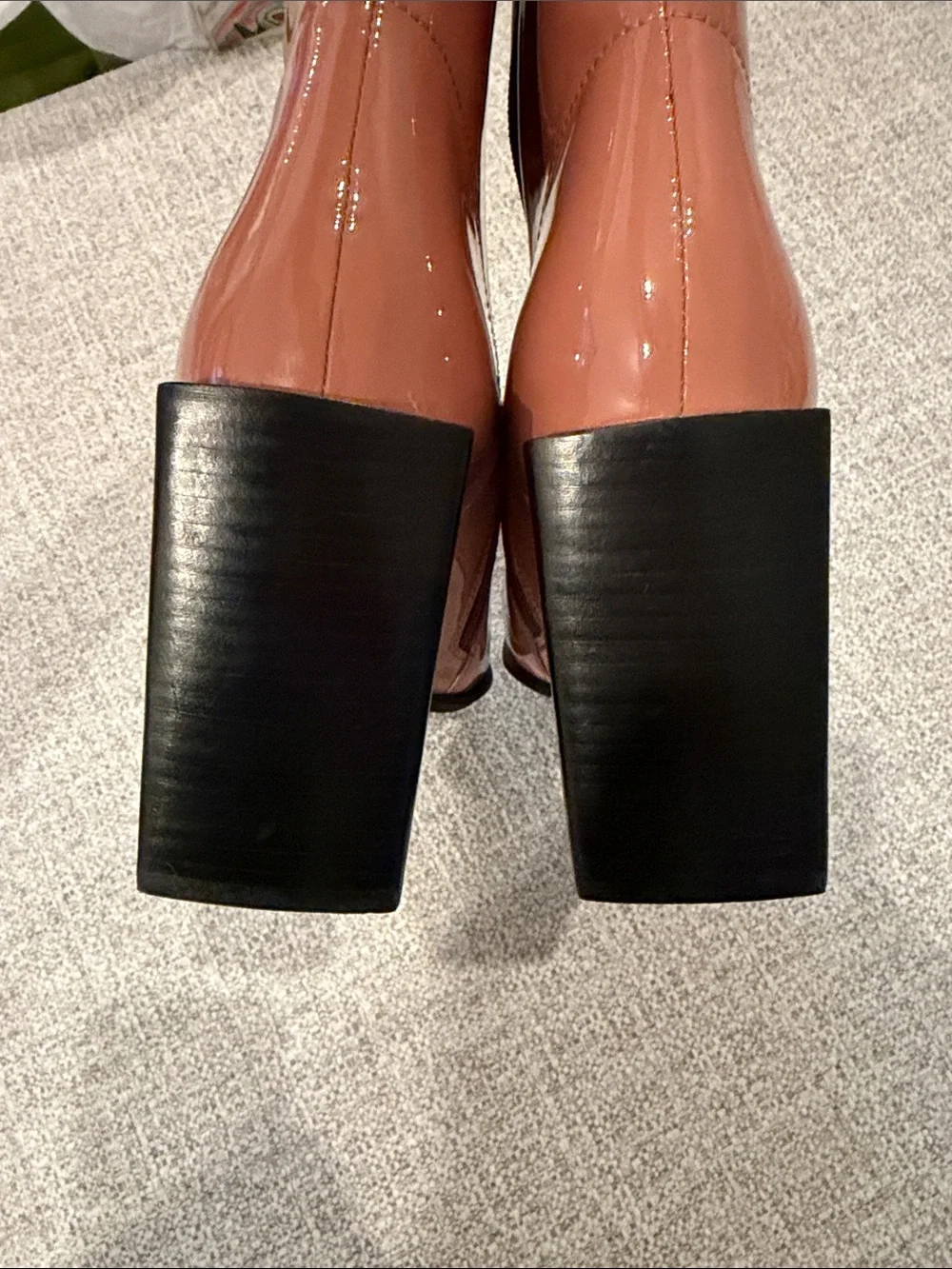 Jeffrey Campbell LA Siren Patent Pointed Block Heel Ankle Boots - Blush NIB